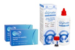 Lenjoy Bi-weekly Aqua+ (12 čoček) + Oxynate Peroxide 380 ml s pouzdrem