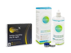 Lenjoy Monthly Day & Night (3 čočky) + Solunate Multi-Purpose 400 ml s pouzdrem